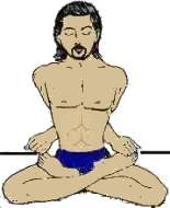yoga pose : restrained lotus posture - baddha padmasana