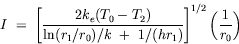 equation : expression for current density I