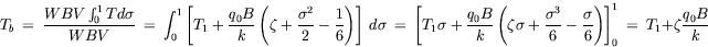 equation : T_b = T_1 + zeta q_0 B / k