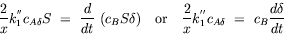 transport phenomena equation : unsteady balance on moles of oxide