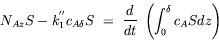 transport phenomena equation : unsteady balance on moles of oxygen