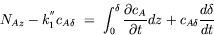 transport phenomena equation : unsteady balance on moles of oxygen using Leibniz formula