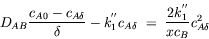transport phenomena equation : oxygen concentration at reaction plane