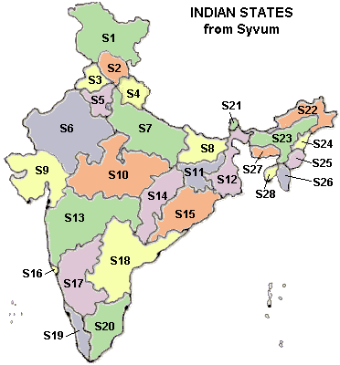 India Map Indian States Quiz Worksheet Test Paper